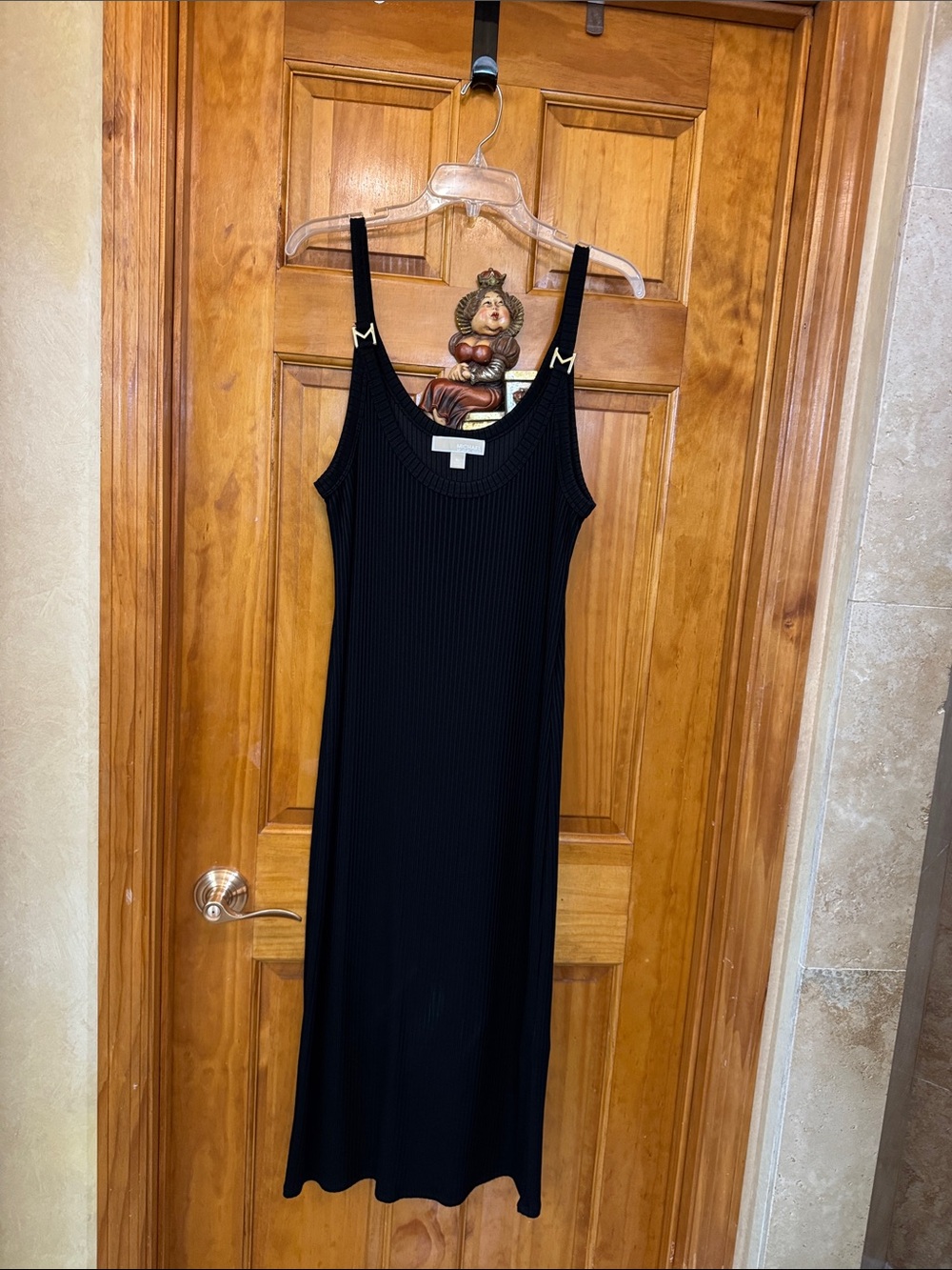 Michael Kors Black Ribbed Maxi Tank Dress